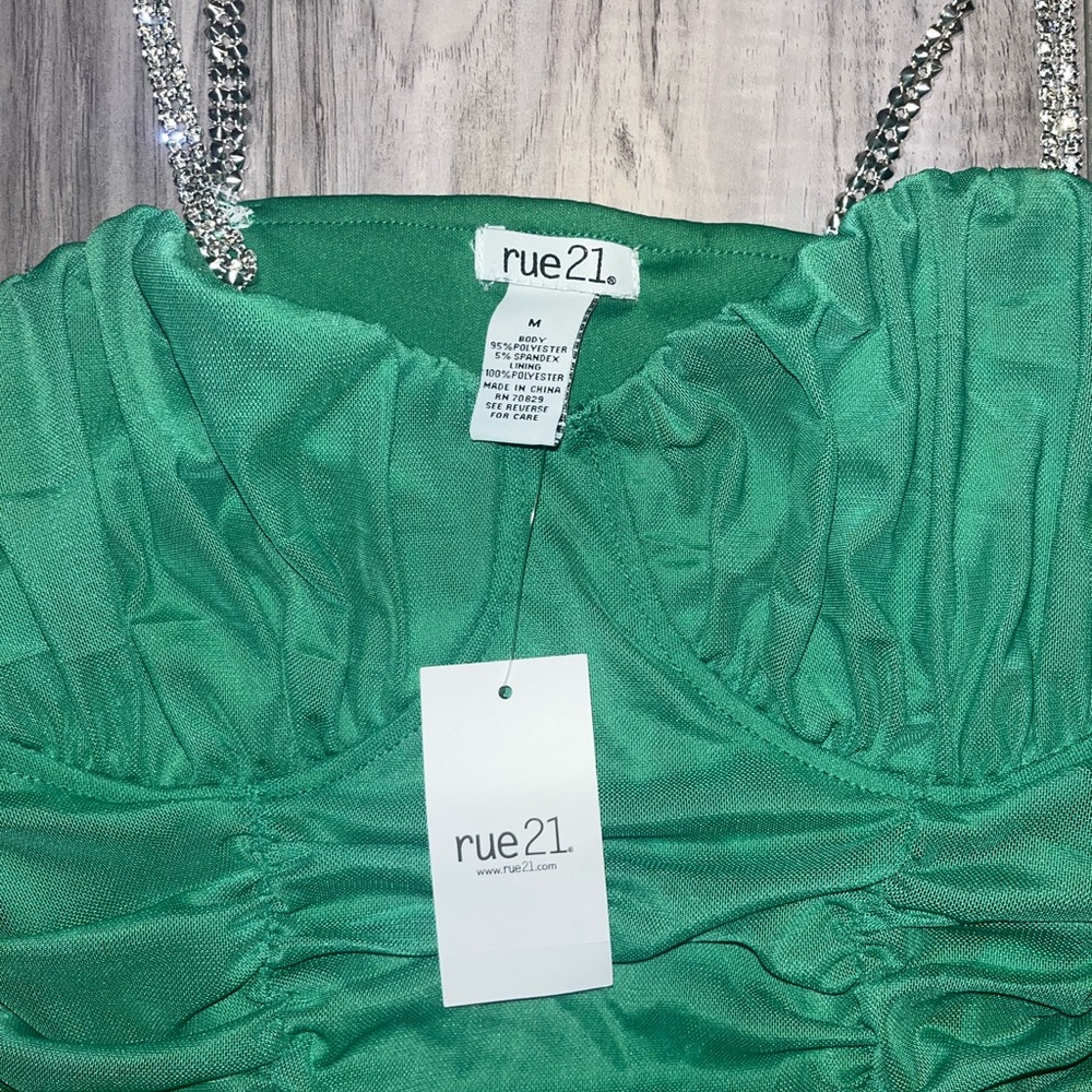 Rue 21 Chic Green One Piece Body Suit